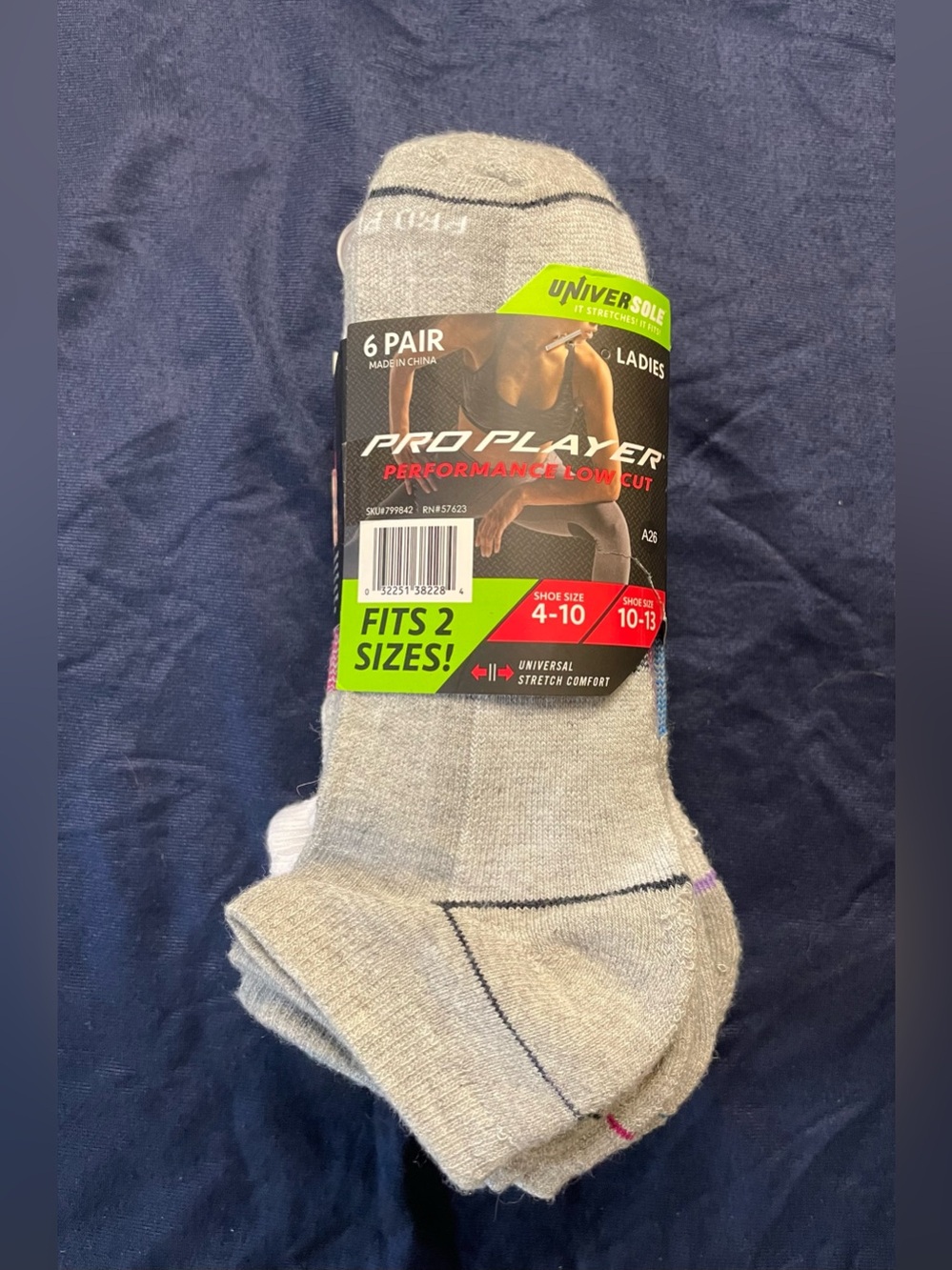 Pro Player Ladies Performance Low-Cut Socks - Gray (6 Pair)